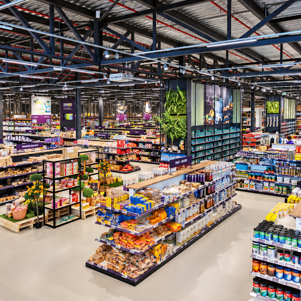 Winkelschappen in de groothandel van HANOS Eindhoven